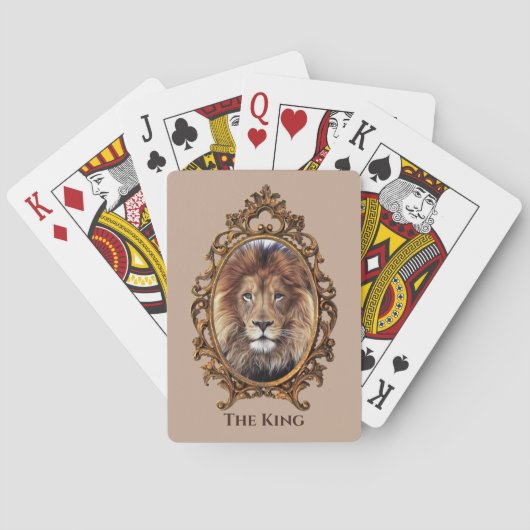  Elegant Brown Lion King Retro Dads Pokerkaarten (Achterkant)