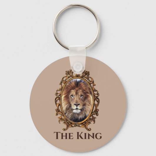  Elegant Brown Lion King Retro Dads Sleutelhanger (Voorkant)