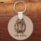  Elegant Brown Lion King Retro Dads Sleutelhanger (Voorkant)