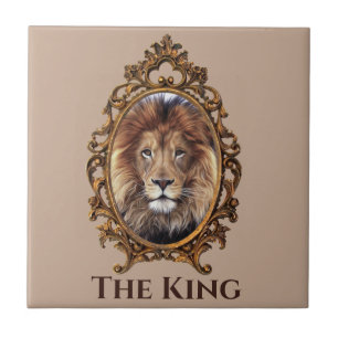 Elegant Brown Lion King Retro Dads Tegeltje