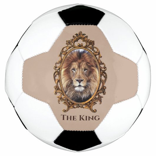  Elegant Brown Lion King Retro Dads Voetbal (Voorkant)