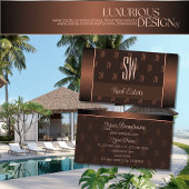 Elegant Brown met Monogram Pattern Professional Visitekaartje