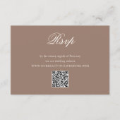 Elegant Brown Romantic QR Code Wedding RSVP Kaartje (Voorkant)
