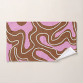 Élégant Brown rose Abstrait Wavy Stripe moderne (Serviette à main)