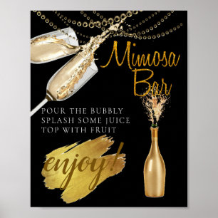 Elegant Bruidsontbijt Mimosa Bar Bord Poster