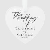 Elegant bruidspaar Foto Hart Kerstmis Ornament (voorkant)