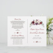 Elegant bruidsprogramma met burgundyroze bloemen (Staand voorkant)