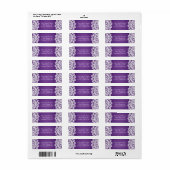 Elegant bruiloft adres  kant Paarse Etiket (Full Sheet)