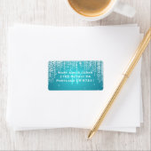Elegant bruiloft adres nacht Dazzle Blue Etiket (Insitu)