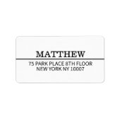 Elegant Bruiloft Adres Partij Wit Aangepaste Maili Etiket (Voorkant)