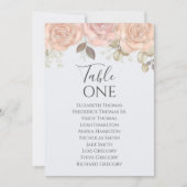 Elegant Bruiloft Blauw Bloemen Tafel Nummer (Voorkant)