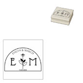 Elegant bruiloft bloem monogram 	rubberstempel (Gestempeld)