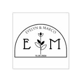 Elegant bruiloft bloem monogram 	rubberstempel (Afrduk)