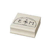 Elegant bruiloft bloem monogram 	rubberstempel (Stempel)