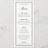Elegant bruiloft diner zwart wit dikke rand menu (Voorkant)