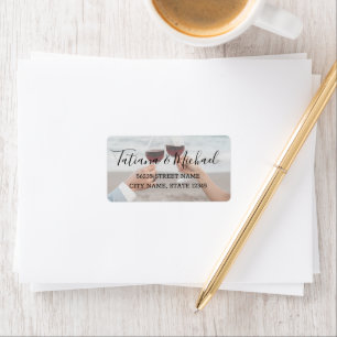 elegant bruiloft foto chic handschrift label