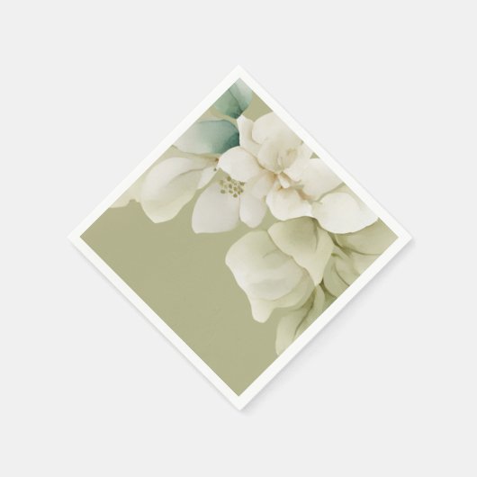 Elegant bruiloft gebladerte gedempt groen servet (Hoek)