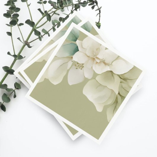 Elegant bruiloft gebladerte gedempt groen servet