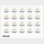 Elegant Bruiloft Goud Monogram Save the Date Ronde Sticker (Vel)