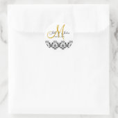 Elegant Bruiloft Goud Monogram Save the Date Ronde Sticker (Tas)
