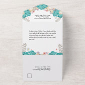 Elegant Bruiloft Groen Beige Rozen Bloemen All In One Uitnodiging (Buitenkant)