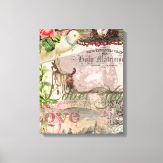 Elegant Bruiloft Huwelijk Antiek Vintage Canvas Afdruk
