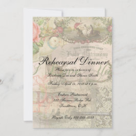 Elegant Bruiloft  Huwelijk Antiek Vintage Kaart