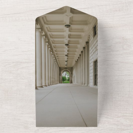 Elegant bruiloft in één bruiloft all in one uitnodiging (Buitenkant)