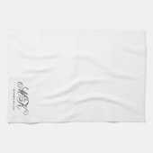 Elegant Bruiloft Koppels Initialen Script Monogram Theedoek (Horizontaal)