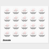 Elegant Bruiloft Koraal Monogram Save the Date Ronde Sticker (Vel)