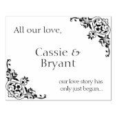 Elegant bruiloft liefdesverhaal 	rubberstempel (Afrduk)