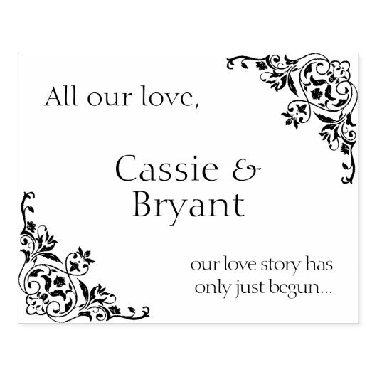 Elegant bruiloft liefdesverhaal 	rubberstempel (Afrduk)