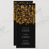 Elegant bruiloft menu Moderne gouden lichten (Voorkant / Achterkant)