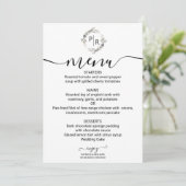 Elegant Bruiloft Menu Moderne Kalligrafie Kaart (Staand voorkant)