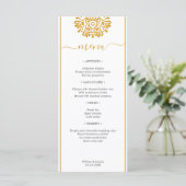 Elegant bruiloft met Floral Arabic Mandala Menu (Staand voorkant)