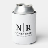 Elegant Bruiloft Monogram Bruid Groom Initialen Blikjeskoeler (Blikje Voorkant)