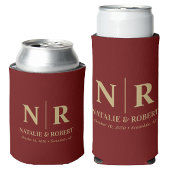 Elegant Bruiloft Monogram Bruid Groom Initialen Blikjeskoeler