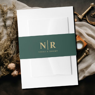 Elegant Bruiloft Monogram Gepersonaliseerd Uitnodigingen Wikkel