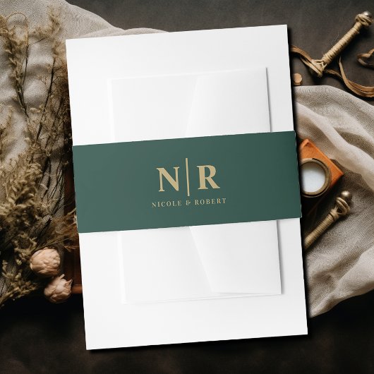 Elegant Bruiloft Monogram Gepersonaliseerd Uitnodigingen Wikkel