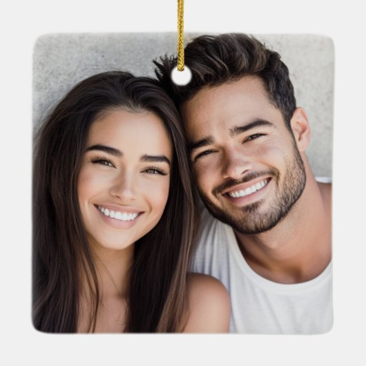 Elegant bruiloft monogram groene bladeren keramisch ornament (Achterkant)