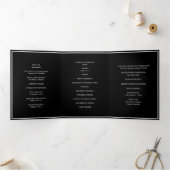 Elegant Bruiloft Monogram Tri-Fold Bruiloft Progra Drieluik Wenskaart (Binnen)