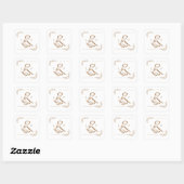 Elegant bruiloft monogrammen met florale ampersand vierkante sticker (Vel)