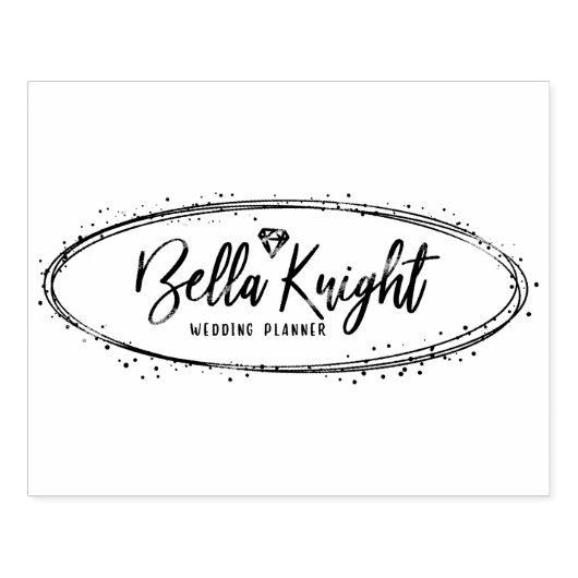 Elegant Bruiloft of Sieraden Bedrijf Logo Custom Rubberstempel (Afrduk)