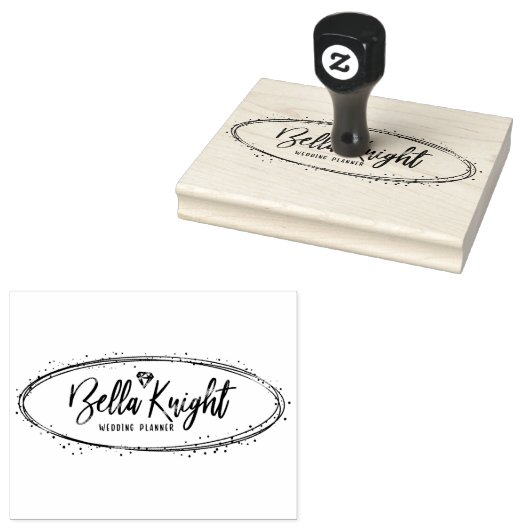 Elegant Bruiloft of Sieraden Bedrijf Logo Custom Rubberstempel (Gestempeld)