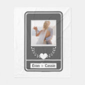 ELEGANT Bruiloft Paar's Foto Namen Fleece Deken (Voorkant)