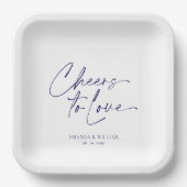 Elegant Bruiloft Papieren Bord - Proost op de Lief (Voorkant)