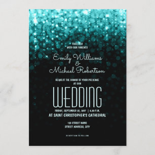 Elegant bruiloft turquoise licht bokeh background kaart