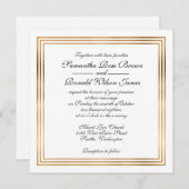 Elegant bruiloft Uitnodiging gouden folie grens (Voorkant / Achterkant)