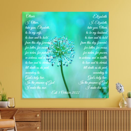 Elegant bruiloft vulbaar Canvas afdrukken (Insitu (Woonkamer))