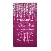 Elegant Bruiloft Wijn Label Night Dazzle Berry Roz (Voorkant)